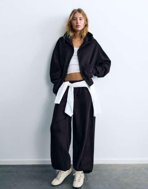 Pull&Bear – Svart set i jersey - view 1