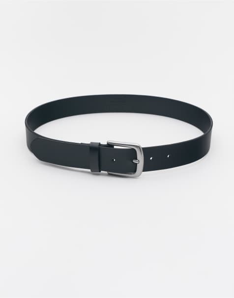 Pull&Bear – Svart skärp i 100% läder - view 1