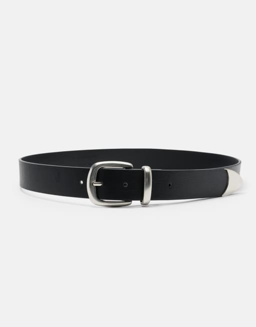 Pull&Bear svart skärp i läderimitation, 3 av 4