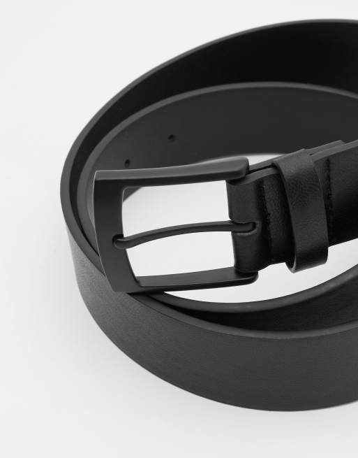 Pull&Bear – Svart skärp i matt läderimitation, 3 av 3