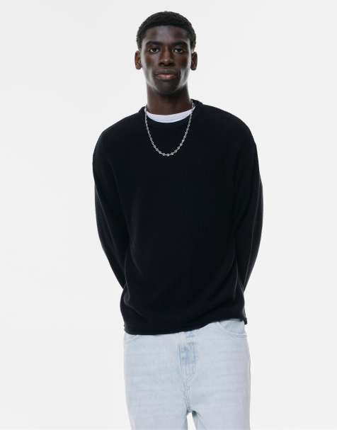 Pull&Bear – Svart tröja med rund halsringning - view 1