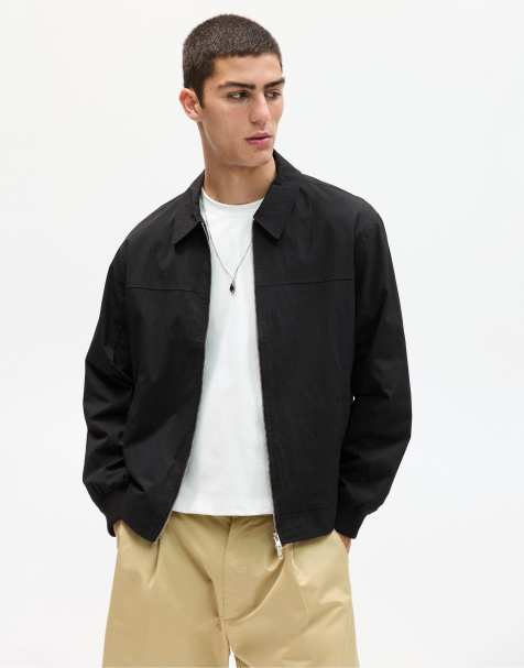Pull&Bear – Svart, tunn jacka med krage - view 1