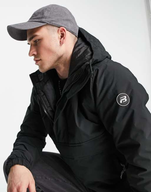 Pull&Bear – Svart, vadderad anorak