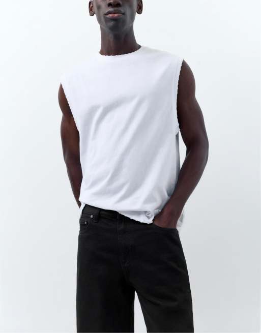 Pull&Bear – Svarta bermudashorts i denim med standard-passform, 3 av 4