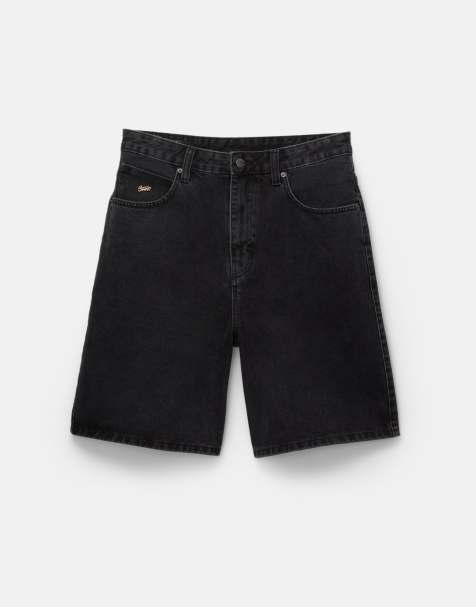 Pull&Bear – Svarta bermudashorts i denim - view 1