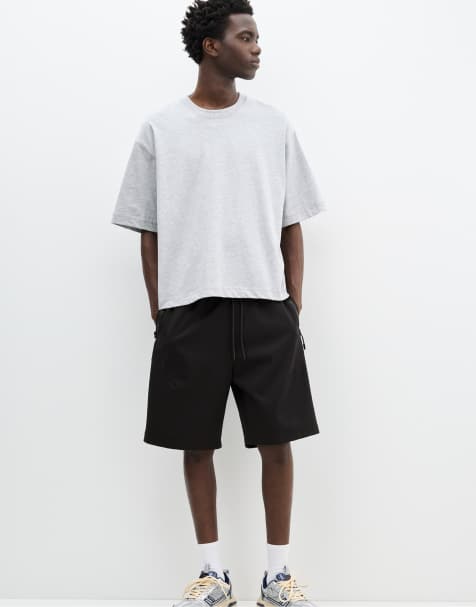 Pull&Bear – Svarta bermudashorts i mjukisstil - view 1