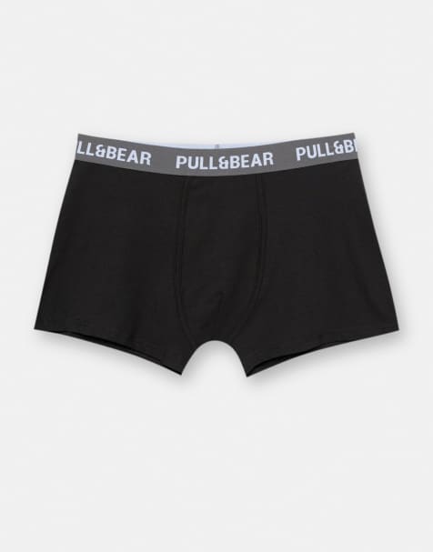 Pull&Bear – Svarta boxershorts med logga, 3-pack - view 1