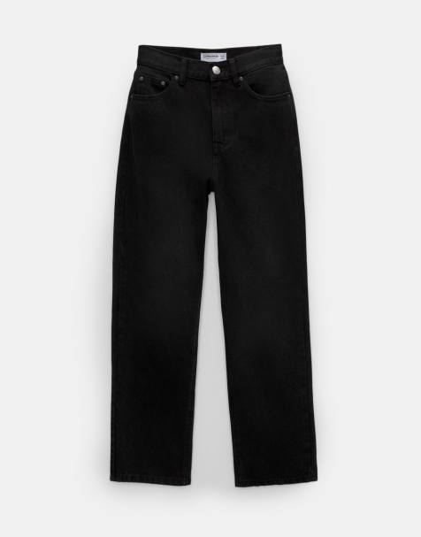 Pull&Bear – Svarta, enkla jeans i mom-modell - view 1