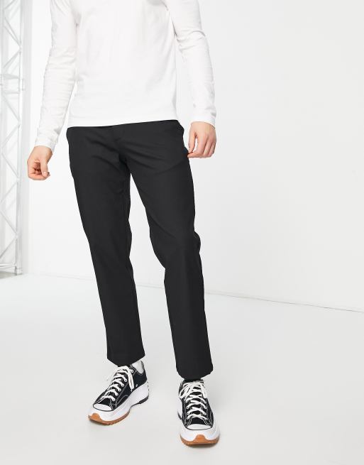 Pull&Bear – Svarta, figursydda byxor med smal passform