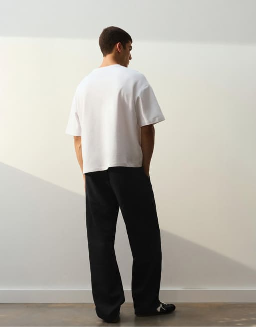 Pull&Bear – Svarta, figursydda mjukisbyxor, 2 av 7