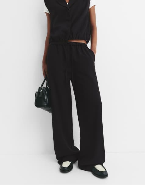Pull&Bear – Svarta, figursydda sweatpants - view 1
