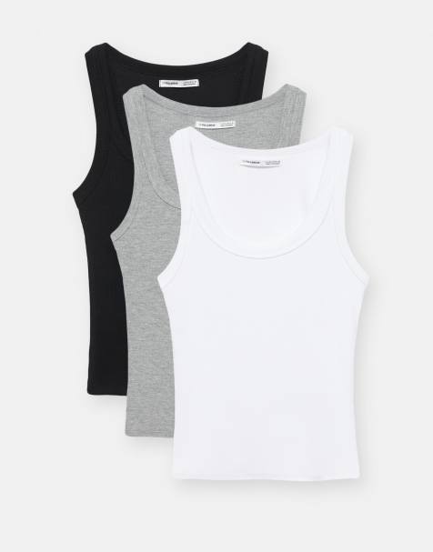 Pull&Bear – Svarta, grå och vita linnen, 3-pack - view 1