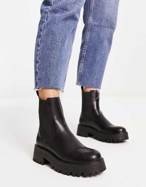 Pull&Bear – Svarta grova chelseaboots