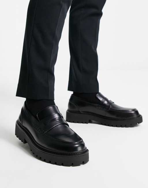 Pull&Bear – Svarta grova loafers, 3 av 4