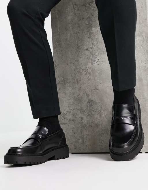 Pull&Bear – Svarta grova loafers, 4 av 4