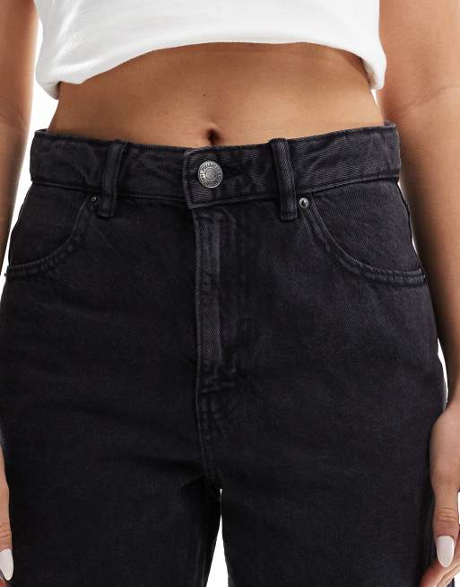 Pull&Bear – Svarta jeans med vida ben och hög midja, 5 av 5