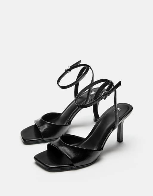 Pull&Bear – Svarta klacksandaler, 2 av 4