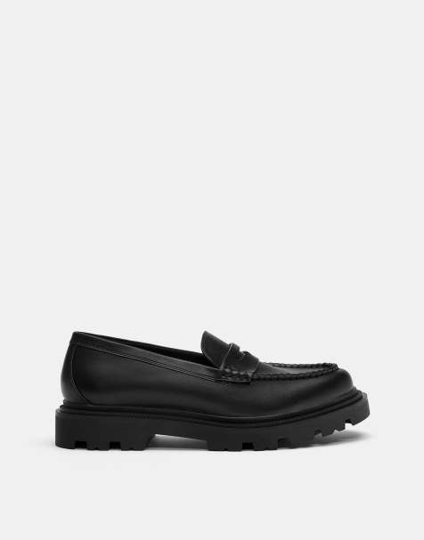 Pull&Bear – Svarta loafers med grov sula - view 1