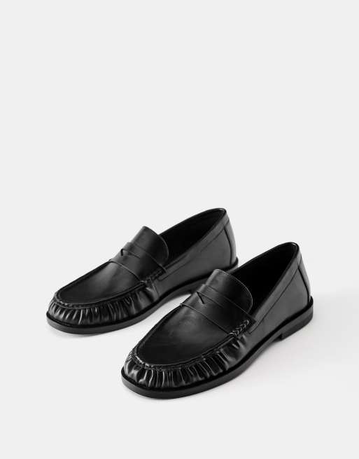 Pull&Bear – Svarta loafers med rynkning, 2 av 4