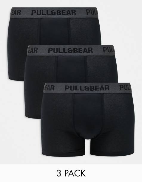 Pull&Bear – Svarta och grå boxershorts med kontrasterande midjeband, 3-pack - view 1