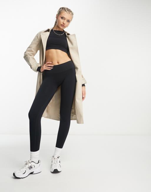 Pull&Bear – Svarta, supertajta leggings med hög midja, del av set