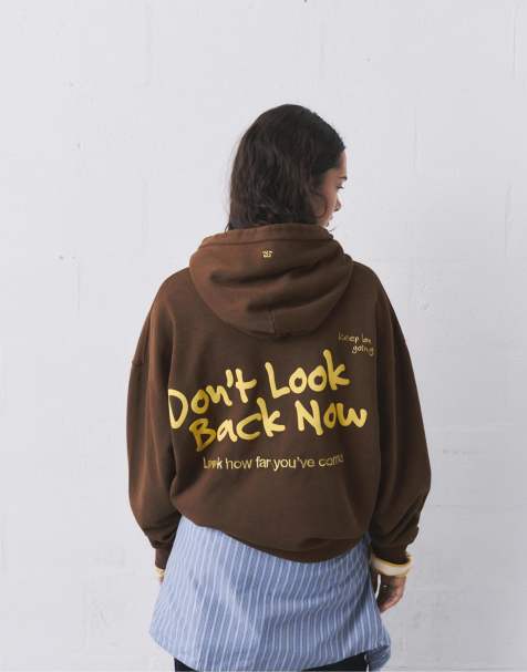 Pull&Bear - Sweat à capuche avec cœurs brodés - Marron - view 1