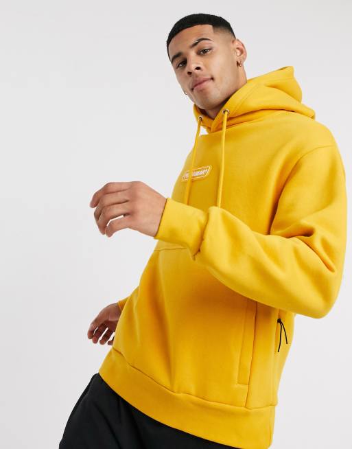 Sweat Capuche Logo Jaune Moutarde