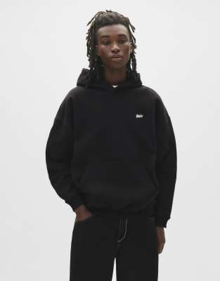 Pull & Bear - Sweat à capuche avec logo STWD brodé - Noir