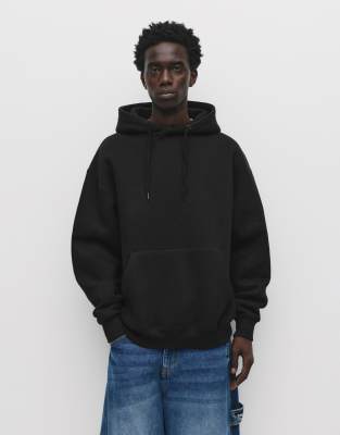 Pull & Bear - Sweat à capuche basique - Noir