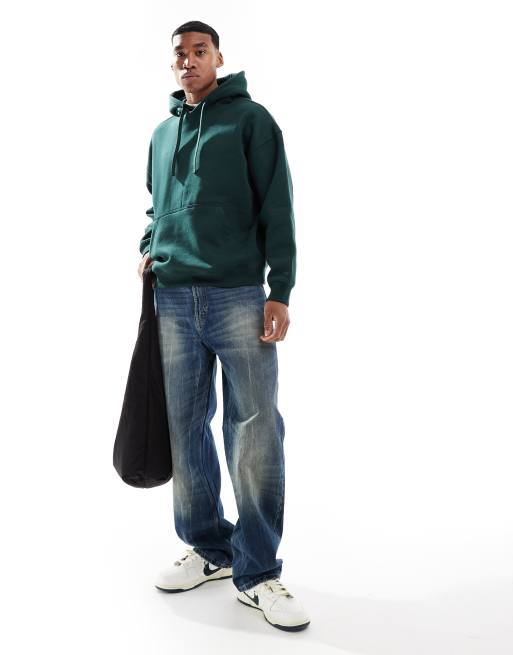 Pull&Bear sweat à capuche basique Vert bouteille ASOS