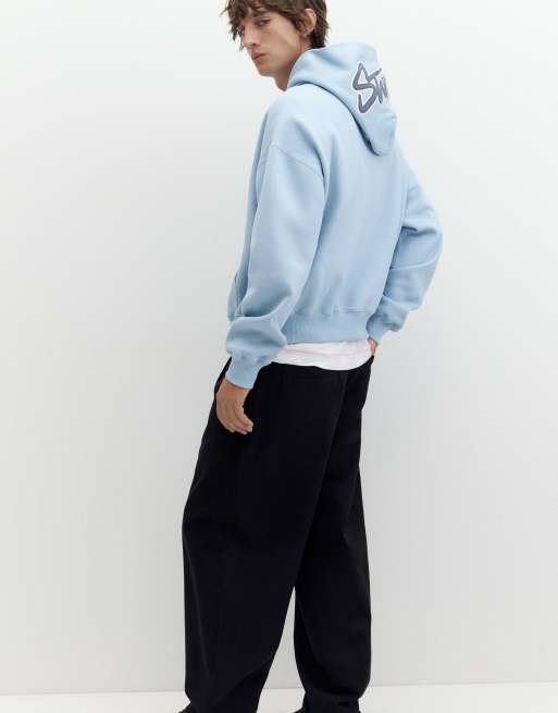 Pull&Bear sweat à capuche coupe carrée bleu ciel, 5 de 7