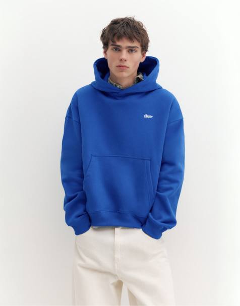 Pull&Bear sweat à capuche coupe carrée bleu foncé - view 1