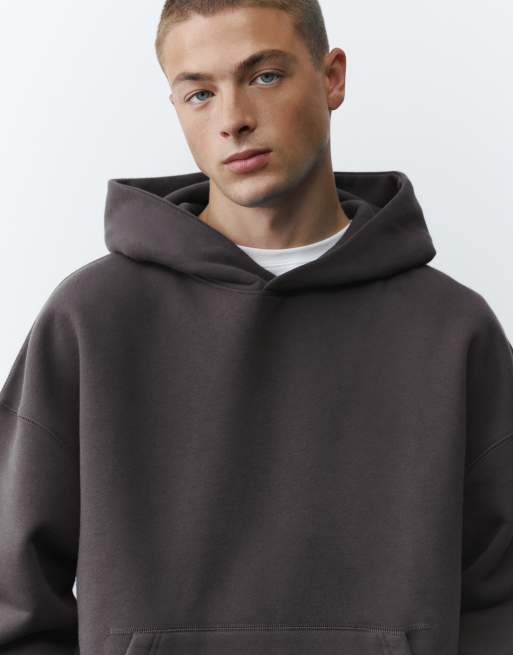 Pull&Bear sweat à capuche coupe carrée gris, 3 de 7