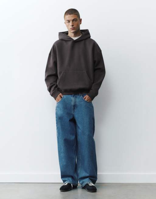Pull&Bear sweat à capuche coupe carrée gris, 4 de 7