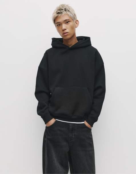 Pull&Bear - Sweat à capuche coupe carrée - Noir - view 1