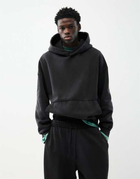 Pull&Bear sweat à capuche coupe carrée noir - view 1