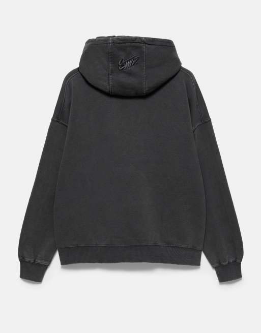 Pull&Bear sweat à capuche coupe carrée noir, 7 de 7