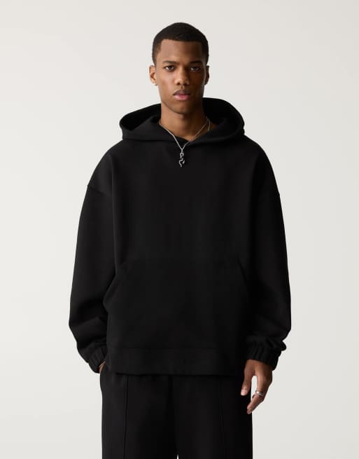 Pull&Bear - Sweat à capuche de qualité supérieure - Noir