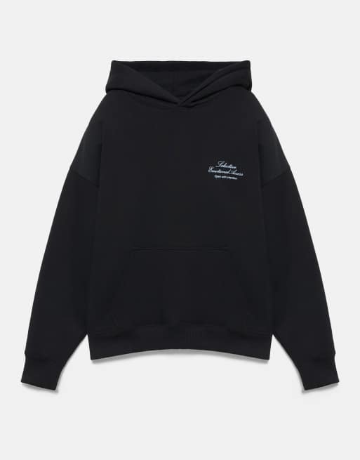Pull&Bear sweat à capuche graphique noir, 4 de 6