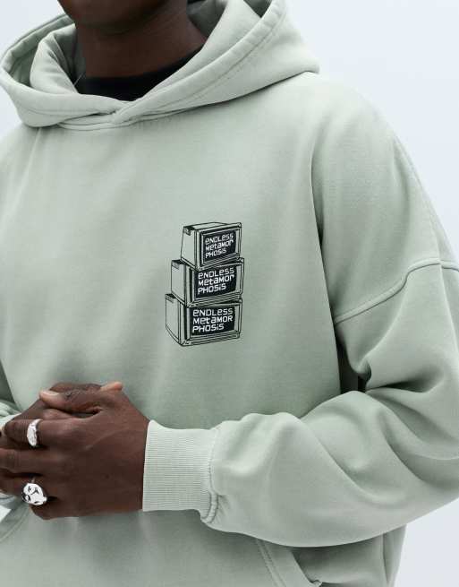 Sweat Pull&Bear Homme Noir Imprimé Graphique - Taille M - état Très Bon
