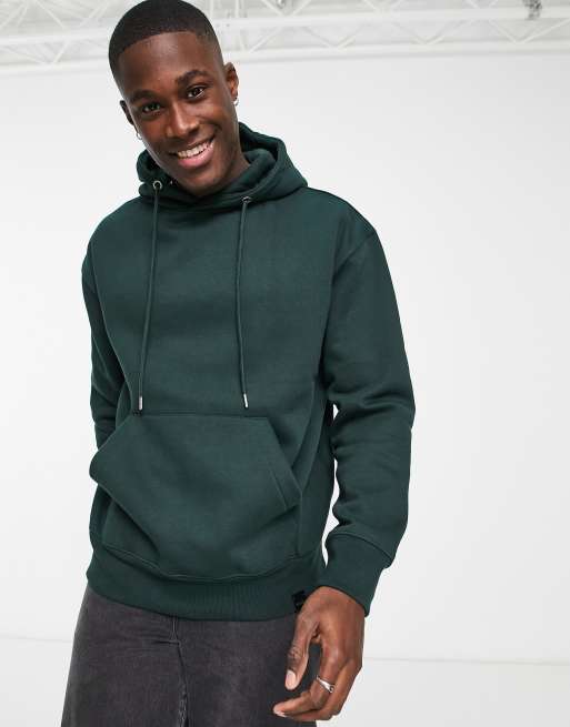 Sweat à capuche vert foncé homme