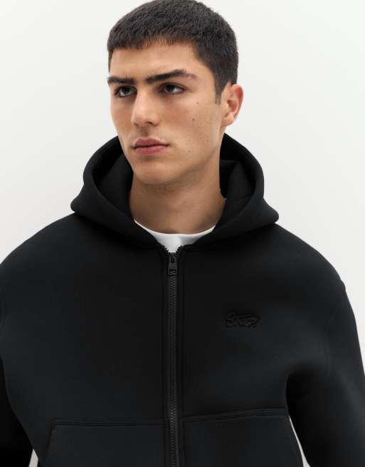 Pull&Bear - Sweat à capuche zippé à motif STWD - Noir, 3 de 4