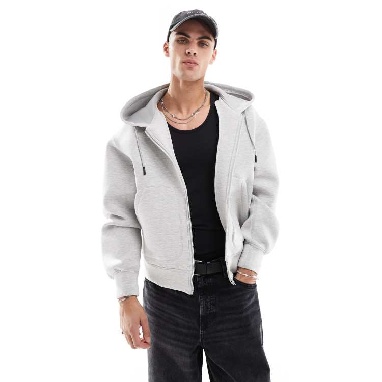 Pull&Bear Sweat à capuche zippé en tissu épais de qualité