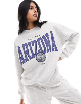 Pull&Bear 'Arizona' sweatshirt in light grey - ASOS Price Checker