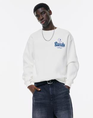 Pull & Bear - Sweat à motif Snoopy - Blanc cassé