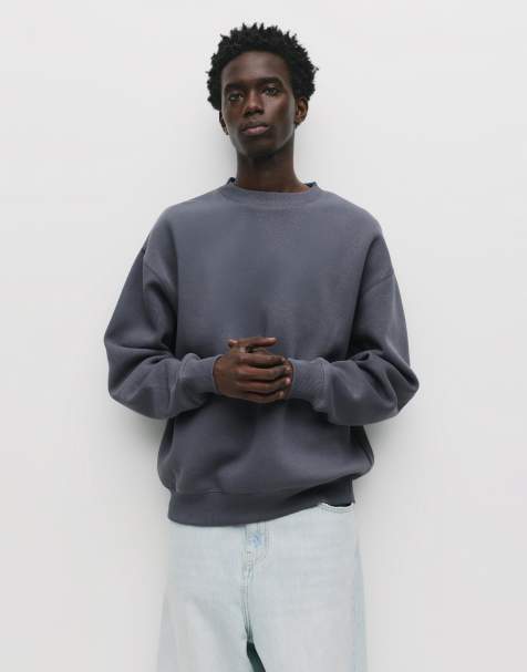 Pull&Bear - Sweat basique à col rond - Gris bleu - view 1