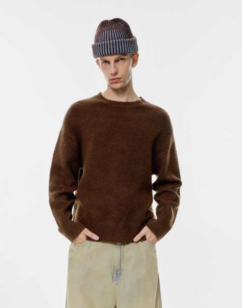 Pull&Bear - Sweat en maille douce - Chocolat - view 1