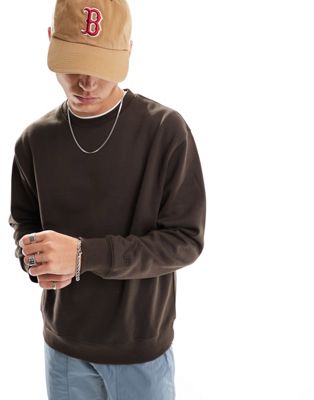 Pull&Bear Sweatshirt in brown - ASOS Price Checker