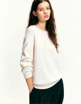 Pull & Bear - Sweat oversize à col rond - Beige-Neutre