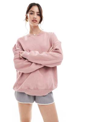 Pull & Bear - Sweat oversize - Rose